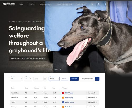 Greyhound Board of Great Britain GBGB website 2025